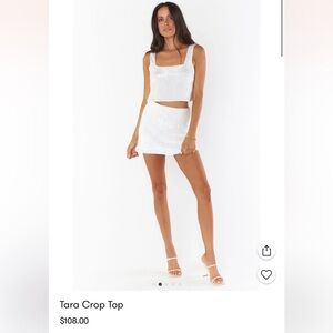 Show Me Your MuMu “Tara Crop Top” and matching mini skirt Both Size: L